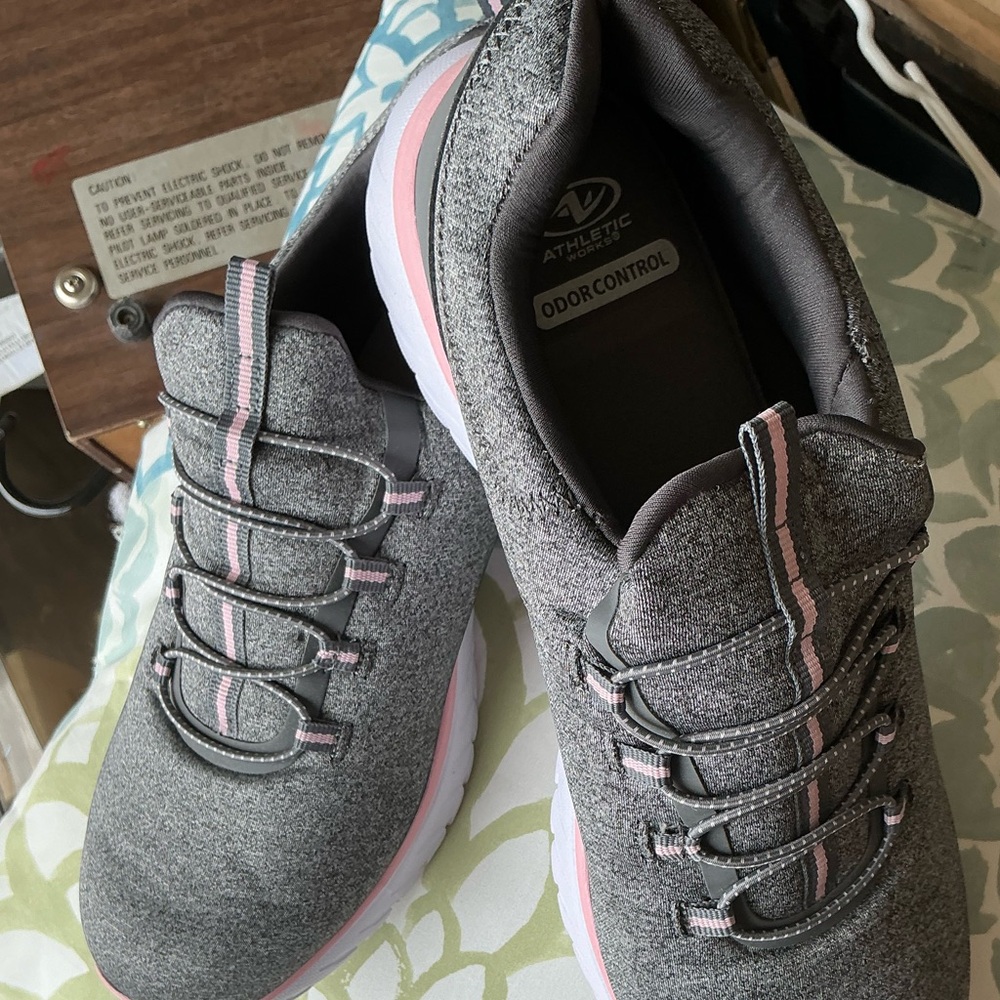 Athletic Works Women's Gray and Pink Sneakers 11